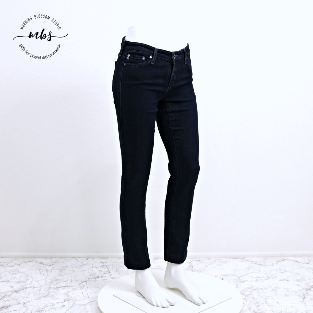 AG The Ballad Low Waist Slim Boot Minimalist Stretch Jeans Blue Women 28